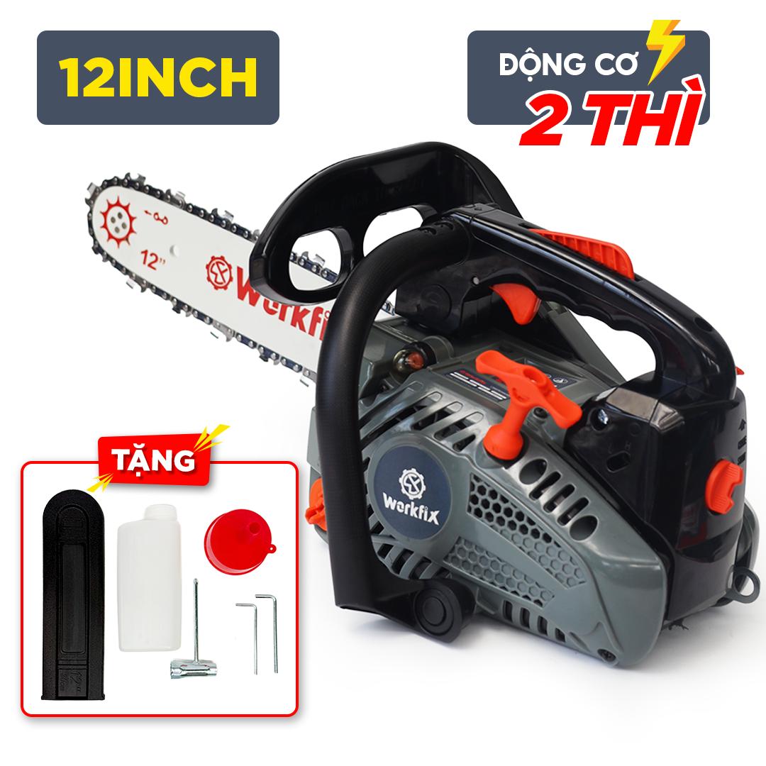 Máy cưa xăng Workfix WF-CX1202PRO, động cơ xăng 2 thì 25CC, lam dài 12 inch