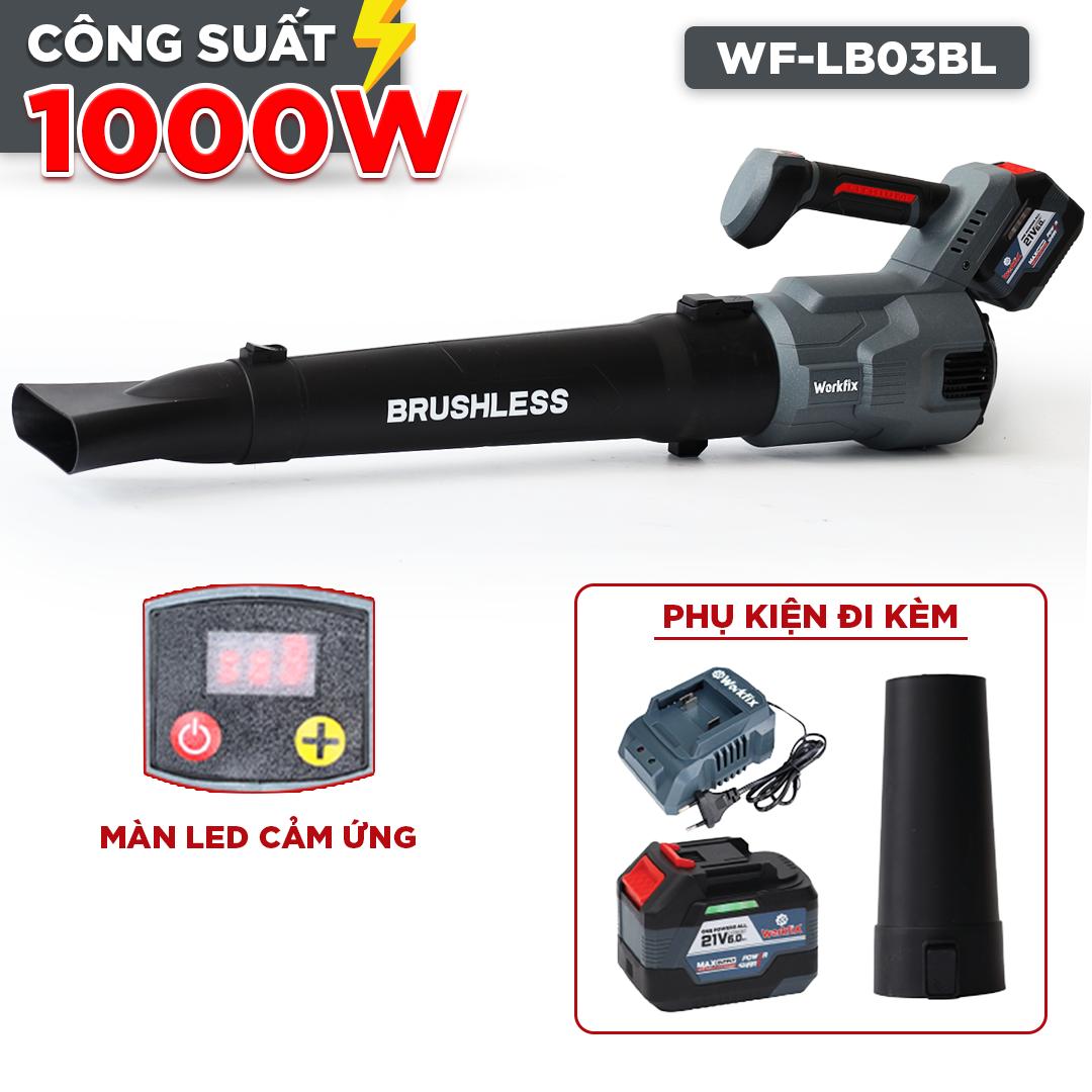 Máy thổi Workfix 3 tốc WF-LB03PRO, chuyên thổi lá, bụi, rác, công suất 1000W siêu khỏe, động cơ không chổi than, Workfix chính hãng